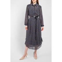 Платье женское шелковое дизайнерское миди серое Флирт Modna KAZKA MKPR7741-1
