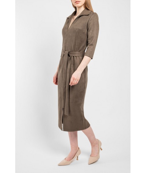 Платье женское облегающее ниже колена хаки MKNP3004