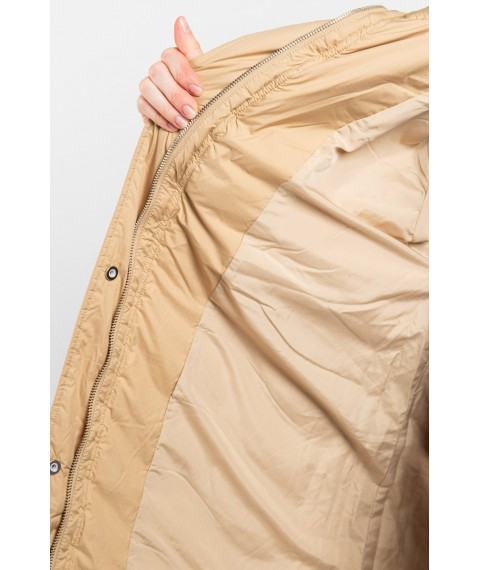 Женская куртка-пуховик сумочка на поясе бежевая Modna KAZKA MKLT21-121