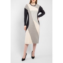 Платье женское бежево-серое стильное Ажур MKLT21-605