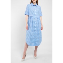 Платье женское миди в клетку голубое Modna KAZKA Ладия MKSN2287-02
