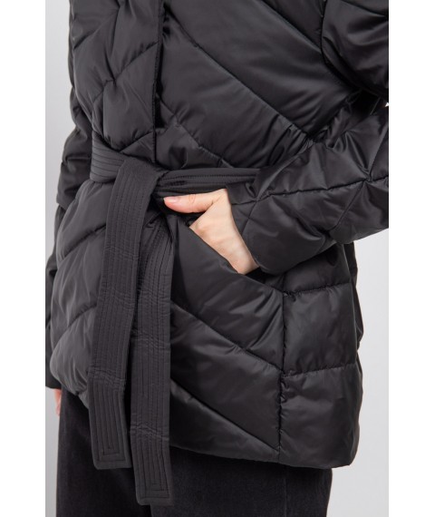 Куртка женская трендовая короткая черная Modna KAZKA MKASAY29-1
