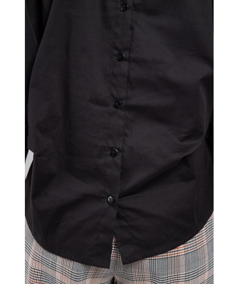 Рубашка женская черная базовая с пуговицами на спине Modna KAZKA MKAD7467-05