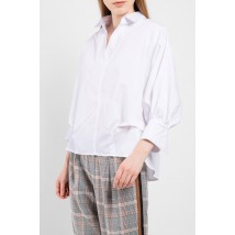 Рубашка женская белая базовая коттоновая с пуговицами дизайнерская  Modna KAZKA MKAD7467-01