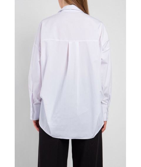 Рубашка женская белая базовая коттоновая Modna KAZKA MKAD7457-01