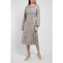 Платье женское котоновое в цветы миди серое Modna KAZKA MKAZ6318-1
