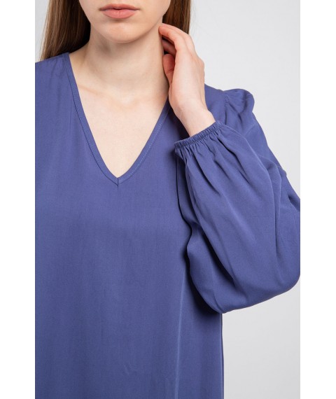 Платье женское котоновое однотонное миди синее Modna KAZKA MKAZ6328-1
