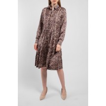 Платье женское шелковое миди абстракция коричневое Грейс Modna KAZKA MKPR2625-1