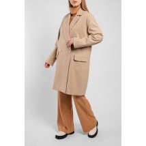 Пальто женское базовое прямое бежевое Modna KAZKA MKTRG0611-2
