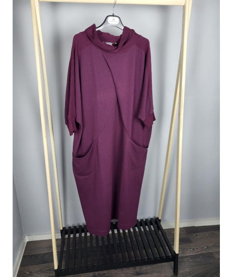 Платье женское дизайнерское демисезонное миди фиолетовое Modna KAZKA MKSH2365-2