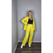Костюм женский летний льняной брюки и пиджак желтый Modna KAZKA Елион MKSN2239/2240-09 50