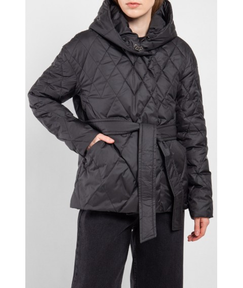 Куртка женская стеганая короткая трендовая черная Modna KAZKA MKASAY23-4 40