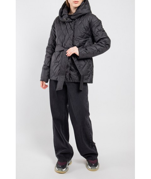 Куртка женская стеганая короткая трендовая черная Modna KAZKA MKASAY23-4 40