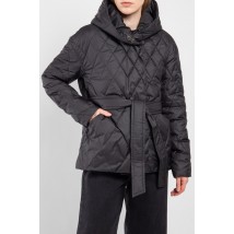 Куртка женская стеганая короткая трендовая черная Modna KAZKA MKASAY23-4 42