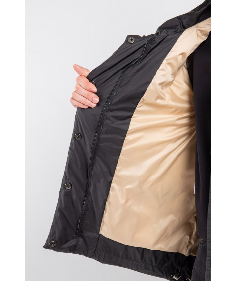 Куртка женская стеганая короткая трендовая черная Modna KAZKA MKASAY23-4 42