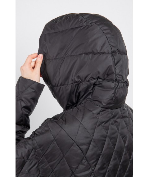 Куртка женская стеганая короткая трендовая черная Modna KAZKA MKASAY23-4 48
