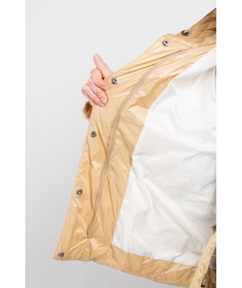 Куртка женская стеганая короткая трендовая бежевая Modna KAZKA MKASAY23-1 46