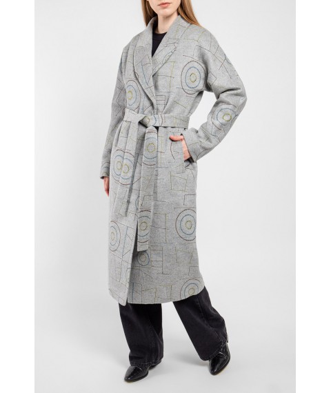 Пальто женское длинное серое Modna KAZKA MKCR911 42