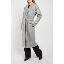 Пальто женское длинное серое шерстяное демисизонное Modna KAZKA MKCR911-1 44