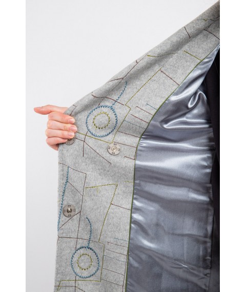 Пальто женское длинное серое шерстяное демисизонное Modna KAZKA MKCR911-1 48