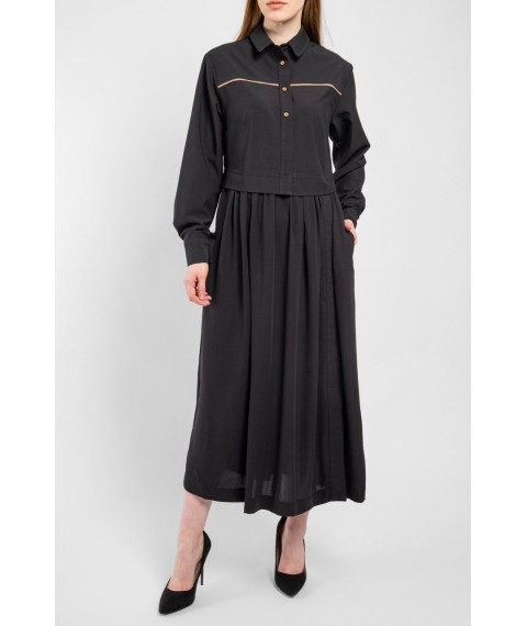 Платье женское миди черное Мелодия Modna KAZKA MKPR2110-1 46