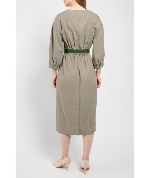Платье женское с поясом миди хаки Modna KAZKA MKPR8559-2 42