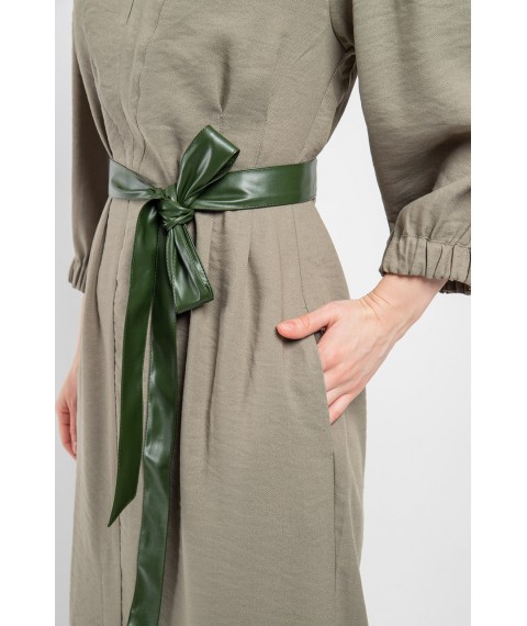 Платье женское с поясом миди хаки Modna KAZKA MKPR8559-2 44