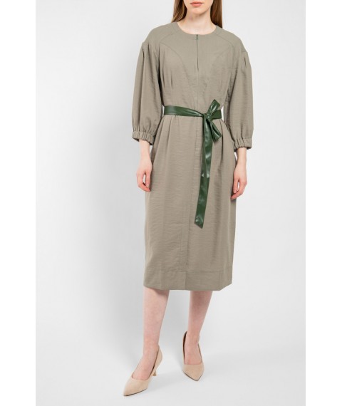 Платье женское с поясом миди хаки Modna KAZKA MKPR8559-2 50