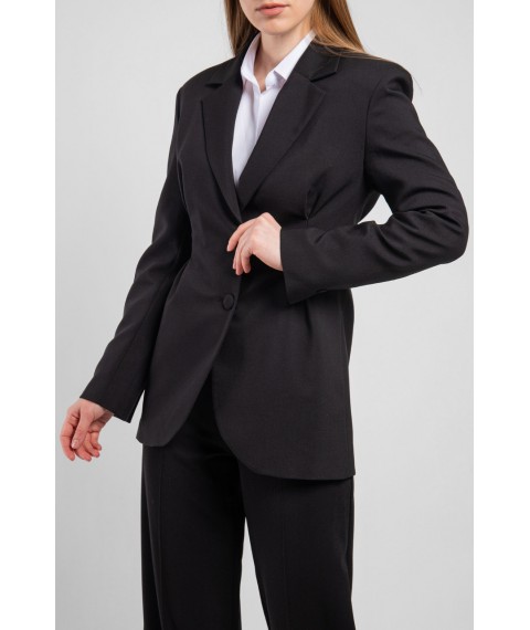 Жакет женский приталенный нарядный удлиненный черный Modna KAZKA MKTRG3469-1 40