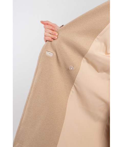 Пальто женское базовое прямое бежевое Modna KAZKA MKTRG0611-2 44