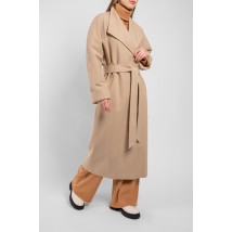 Пальто женское базовое длинное бежевое Modna KAZKA MKTRG0561-2 48