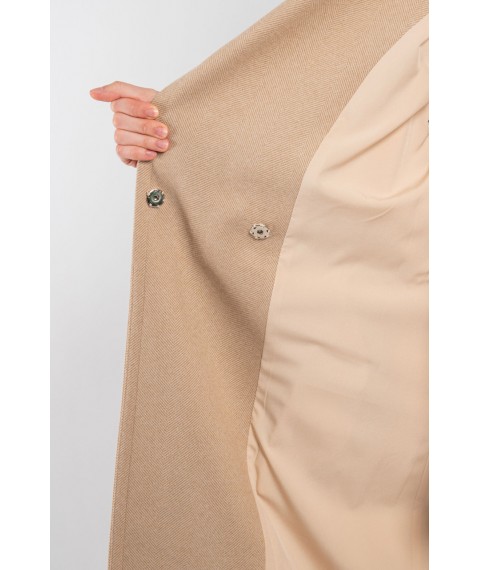 Пальто женское базовое длинное бежевое Modna KAZKA MKTRG0561-2 48