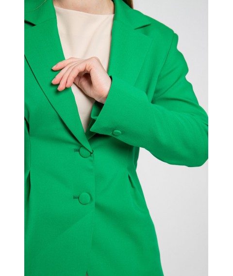 Жакет женский приталенный нарядный удлиненный зеленый Modna KAZKA MKTRG3469-2 40