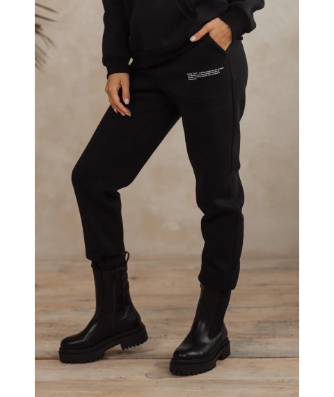 Спортивный костюм женский брюки и худи черный Modna KAZKA MKAZ5941/5940