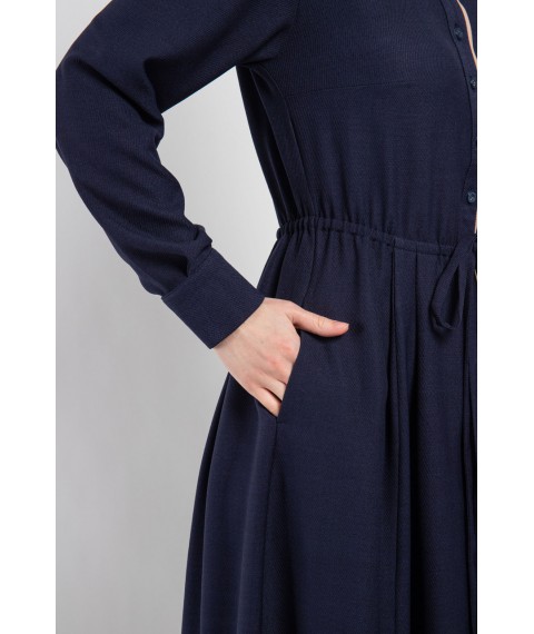 Платье женское с поясом миди синее Modna KAZKA MKPR1912-1