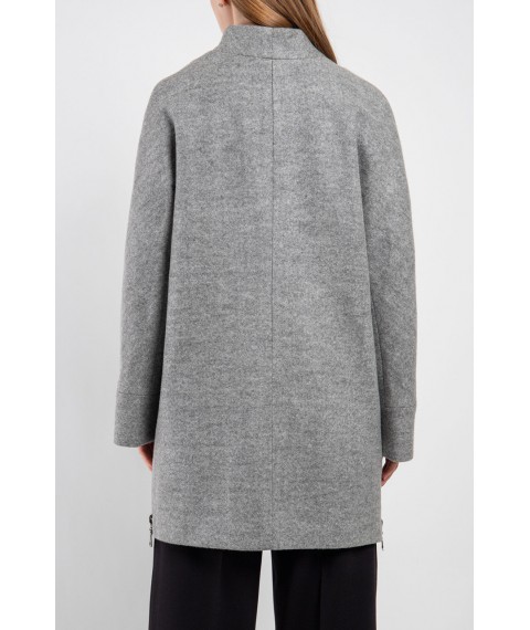 Пальто женское шерстяное серое короткое дизайнерське Modna KAZKA MKV-7049 Жоржен