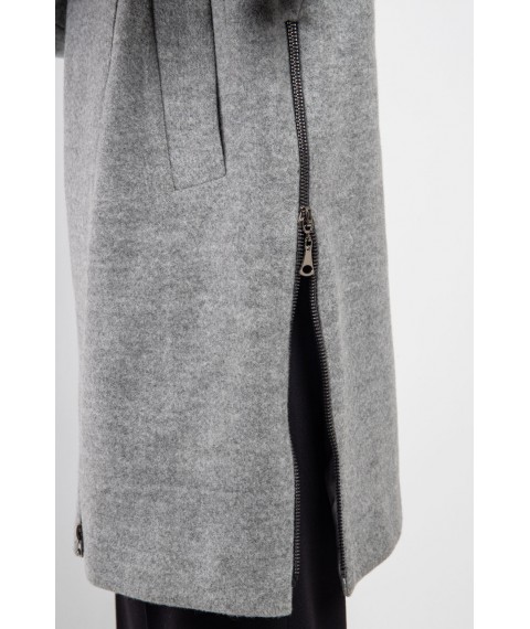 Пальто женское шерстяное серое короткое дизайнерское Modna KAZKA MKV-7049