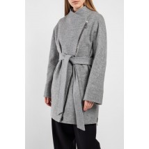 Пальто женское шерстяное серое короткое дизайнерское Modna KAZKA MKV-7049