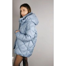 Куртка женская стеганая длинная зимняя голубая Modna KAZKA MKASAI09-1