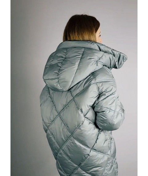Куртка женская стеганая длинная зимняя полынь Modna KAZKA MKASAI09-2