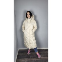 Куртка женская зимняя стеганая длинная айвори Modna KAZKA MKAS2307-2 48