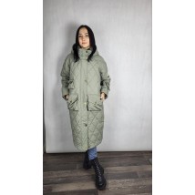Пальто женское длинное оливка Modna KAZKA MKAB202-29 46