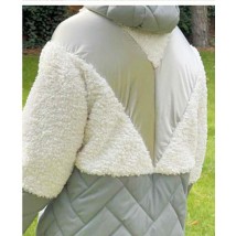 Куртка женская короткая с искусственным мехом оливковая Modna KAZKA MKAB202-172