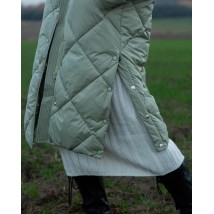 Куртка женская зимняя стеганая длинная фисташковая Modna KAZKA MKAS2307-1 46
