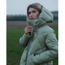 Куртка женская зимняя стеганая длинная фисташковая Modna KAZKA MKAS2307-1 48