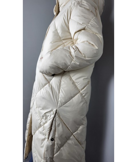 Куртка женская зимняя стеганая длинная айвори Modna KAZKA MKAS2307-2 42