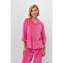 Пижама женская велюровая однотонная розовая Modna KAZKA MKRM4033-3 46-48