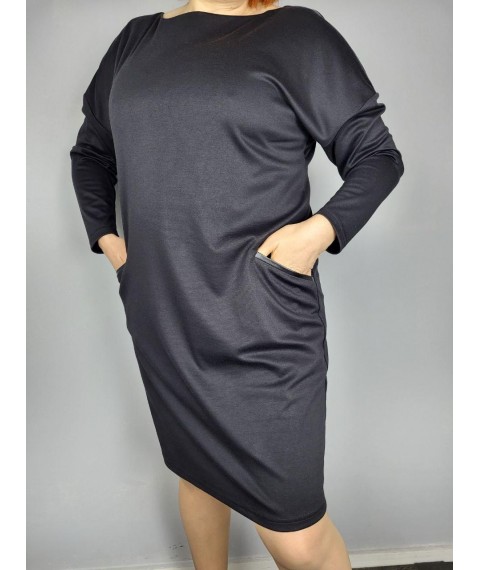 Платье женское за колено демисезонное черное Modna KAZKA MKAD6954-1 46