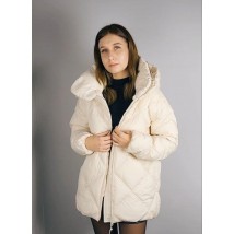Куртка женская стеганая длинная зимняя жемчужная Modna KAZKA MKASAI09-3 44