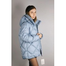Куртка женская стеганая длинная зимняя голубая Modna KAZKA MKASAI09-1 50